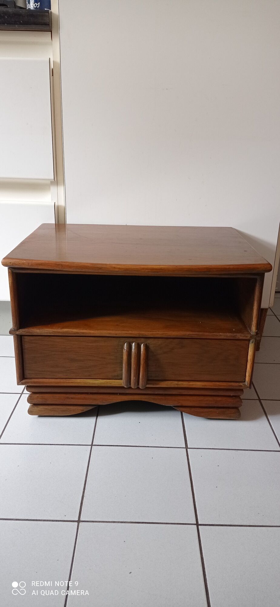 Pair of vintage bedside tables wood Maugrion