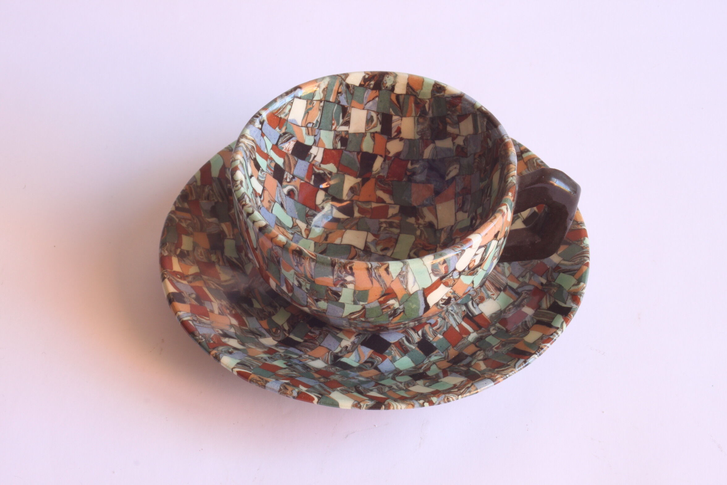 Neriage mosaic tea set by Jean Gerbino, Vallauris.