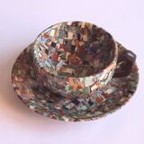 Neriage mosaic tea set by Jean Gerbino, Vallauris.