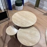 Trio of Nesting Coffee Tables x 100% Roman Travertine