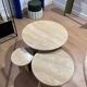 Trio de table basse Gigognes x 100% Travertin Romain