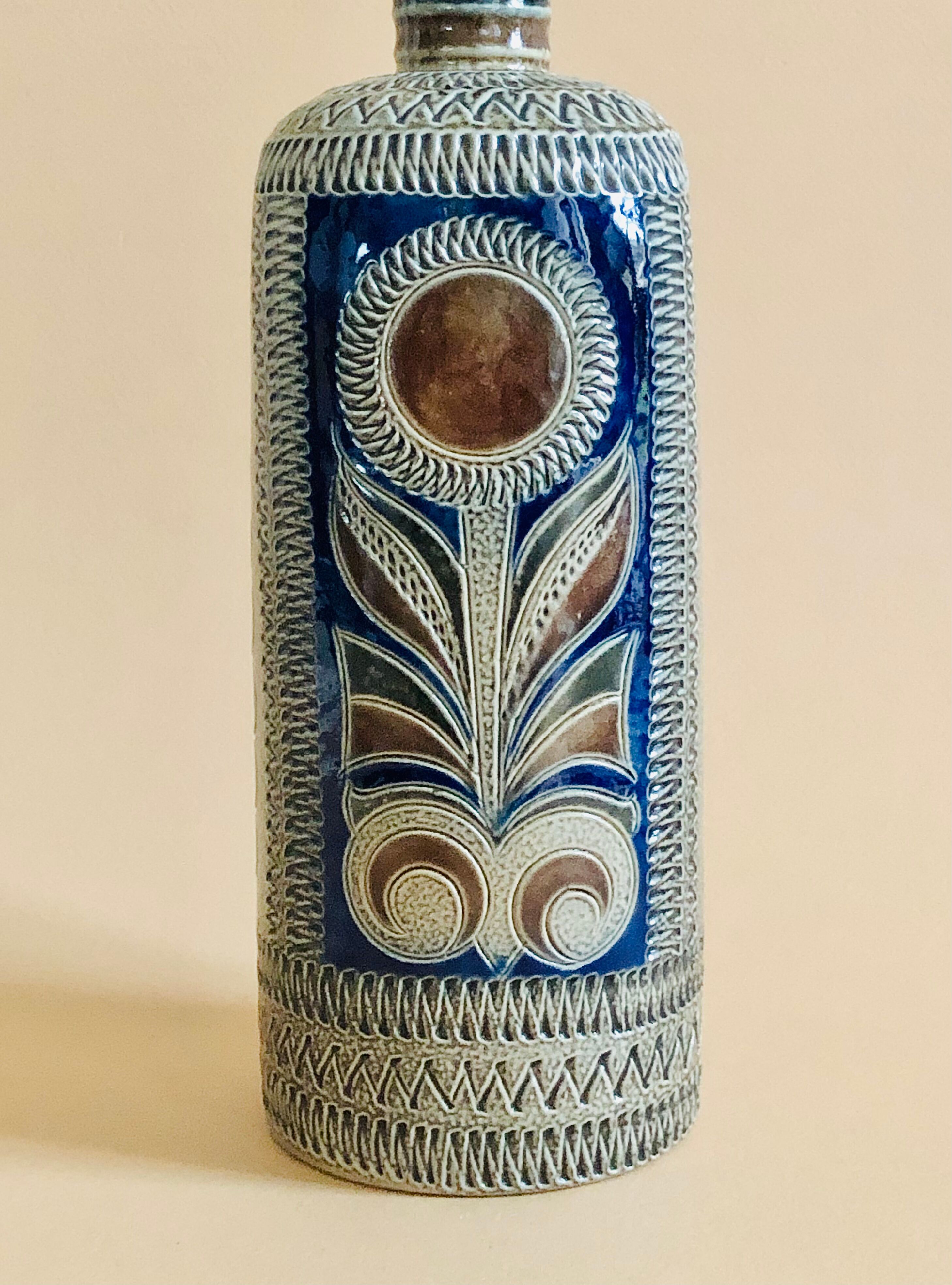Vintage ceramic soliflore bottle Westerwald, Germany