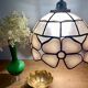 Vintage mother-of-pearl and brass lampshade pendant light