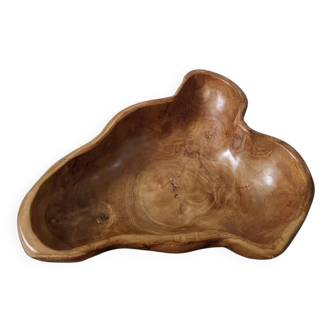 Handcrafted olive wood fruit bowl, country decor.