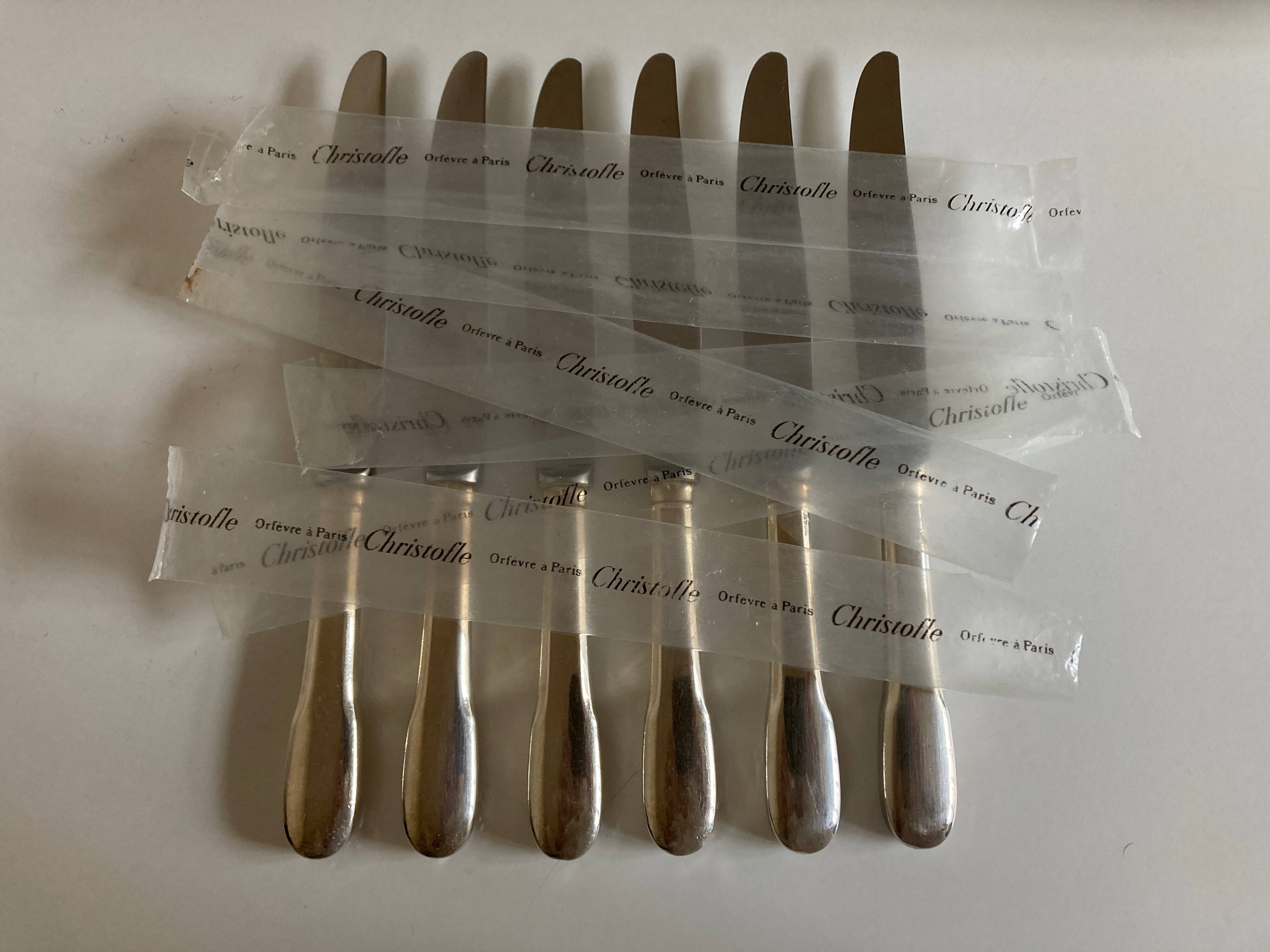 Set of 6 Cluny Vieux Paris knives Christofle