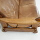 1970s Brutalist Dutch Oak and Leather 3 Seater Sofa
