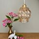 Vintage amber glass globe pendant lamp