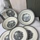Set of 3 large cups and 3 old Wedgwood Lugano model bread plates