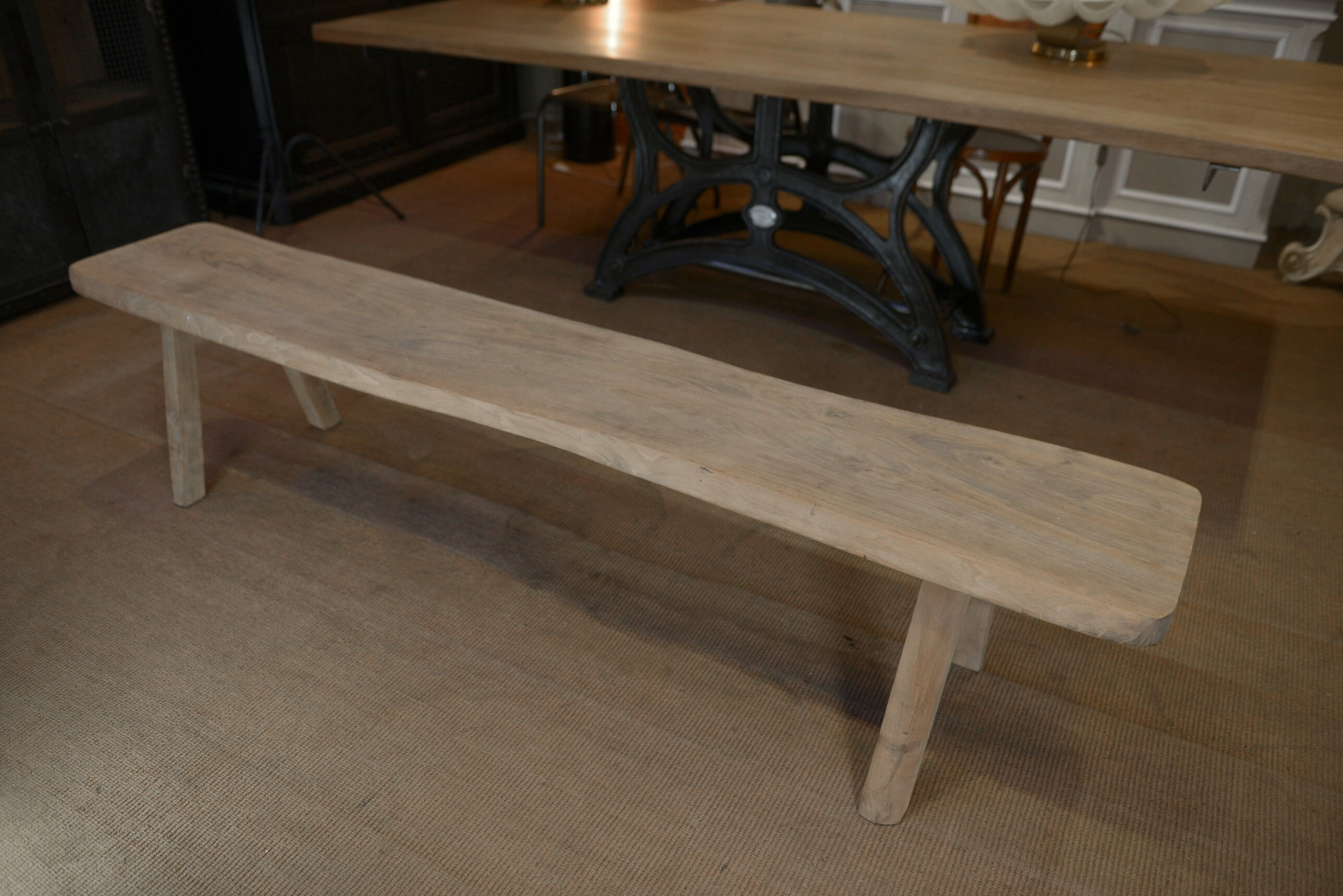 Banc en orme massif
