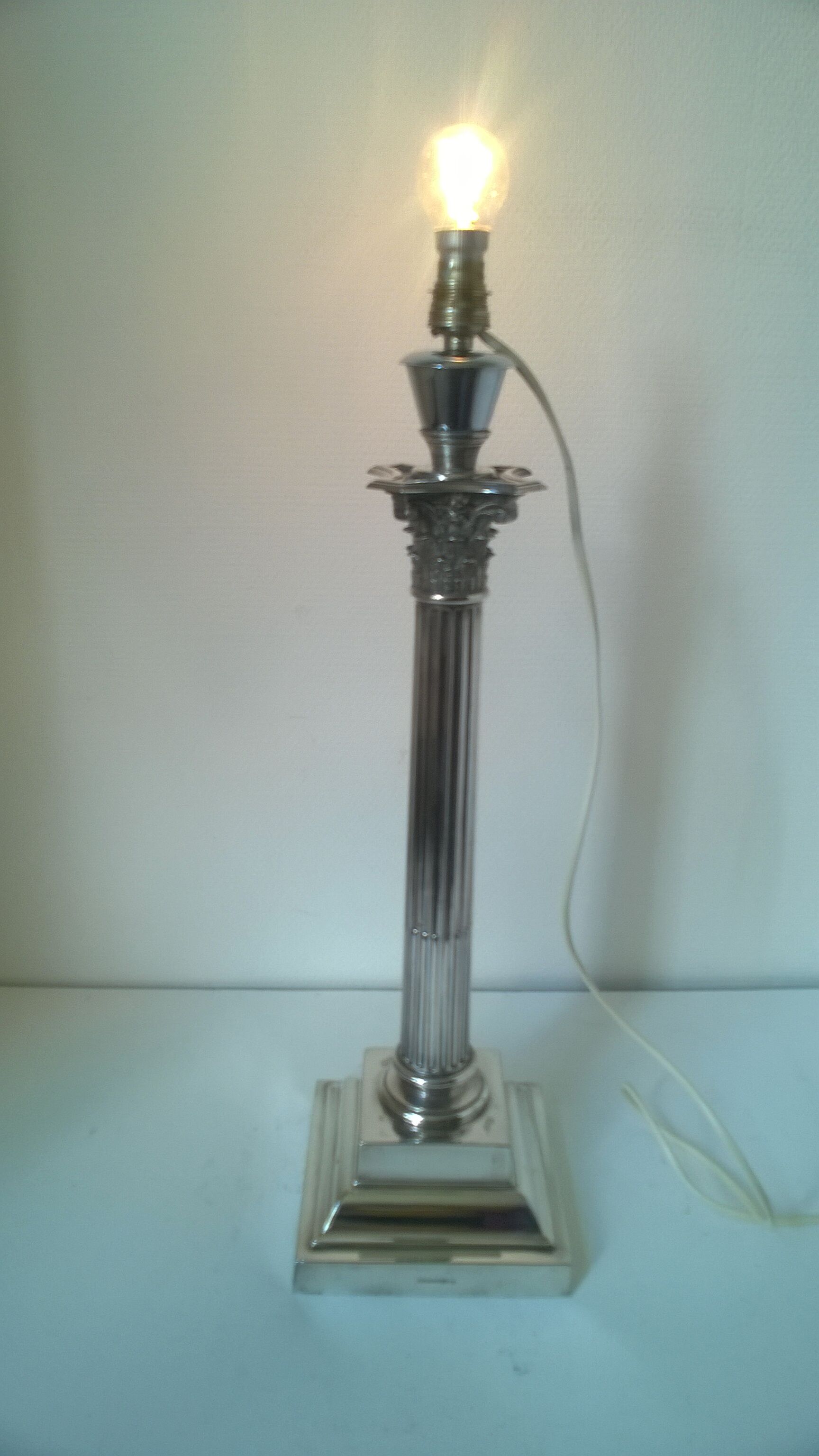 Silver metal lamp base
