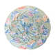 Round silk cushion floral pattern