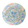 Round silk cushion floral pattern
