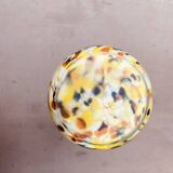 Plychrome openwork spun blown glass vase