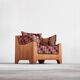 Sculptural lounge chair in solid oak from the 1940s.