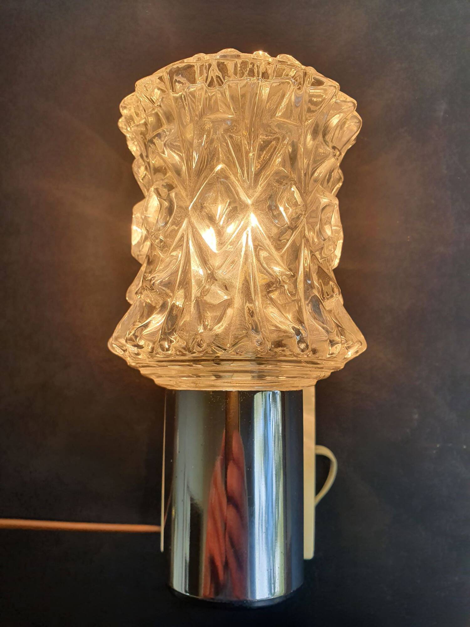 Pair of vintage Italian chrome wall lights by Targetti 1970