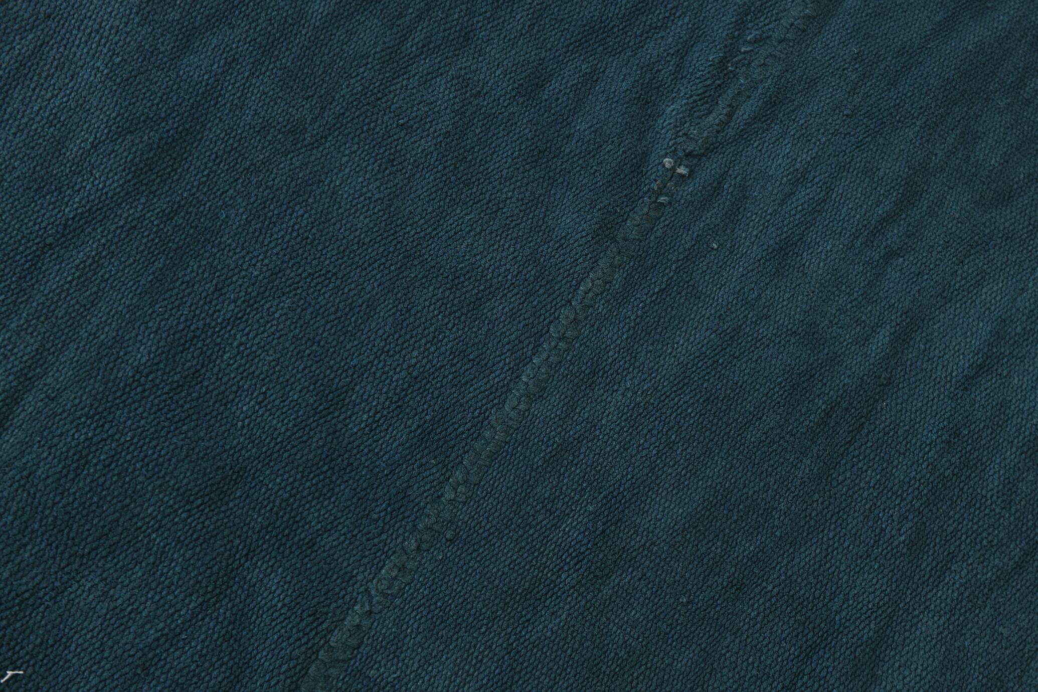 4x8 Deep Blue Decorative Turkish Kilim Rug, 128x235 Cm