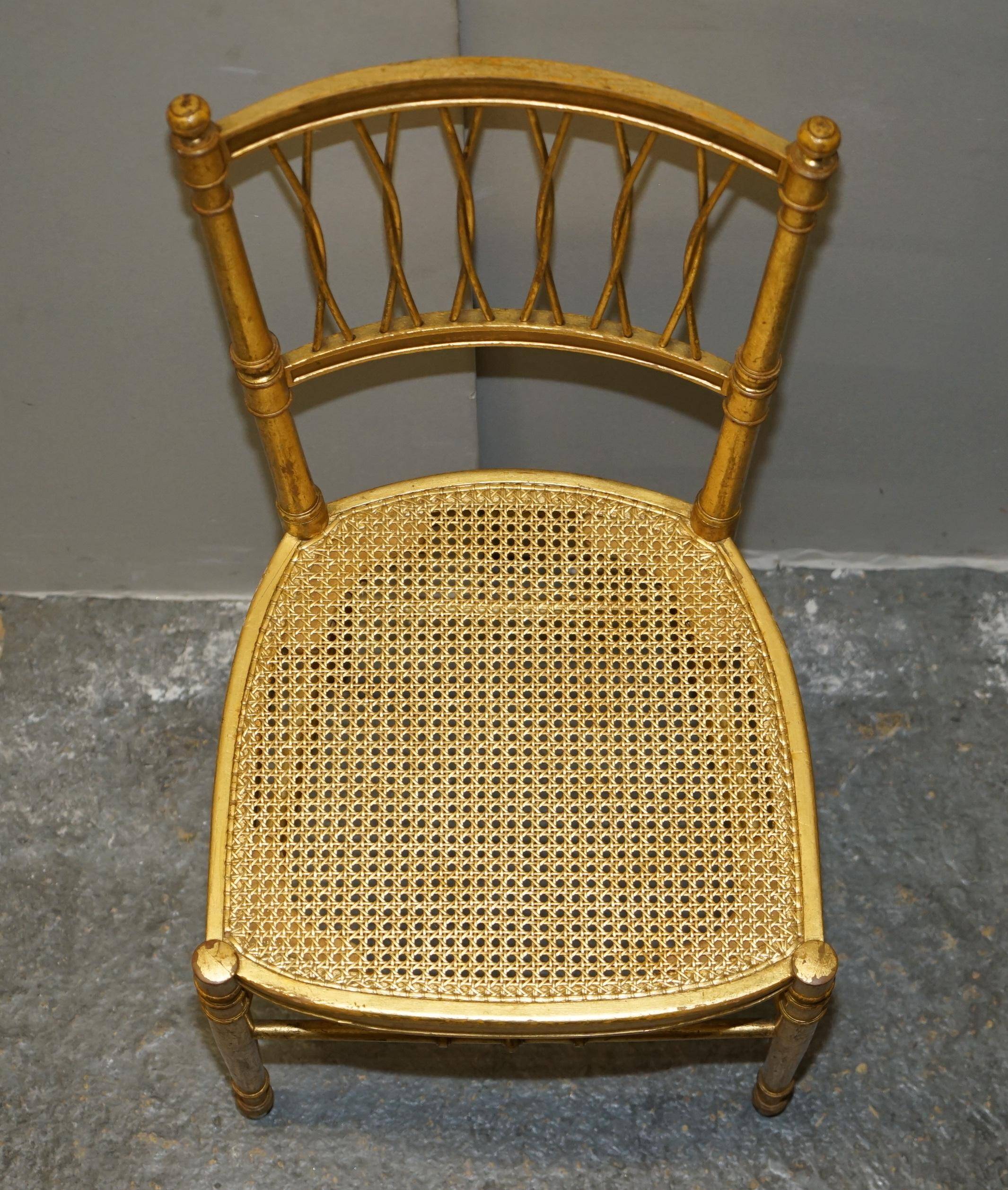 Spencer family gilded wooden bergère bench chair