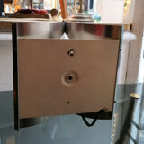 Brushed steel and opaline wall light 1970