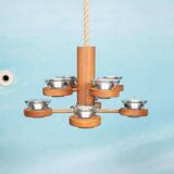 Bohemian chandelier, vintage Nordic pine