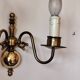 Pair of Dutch style 2-light brass wall lights