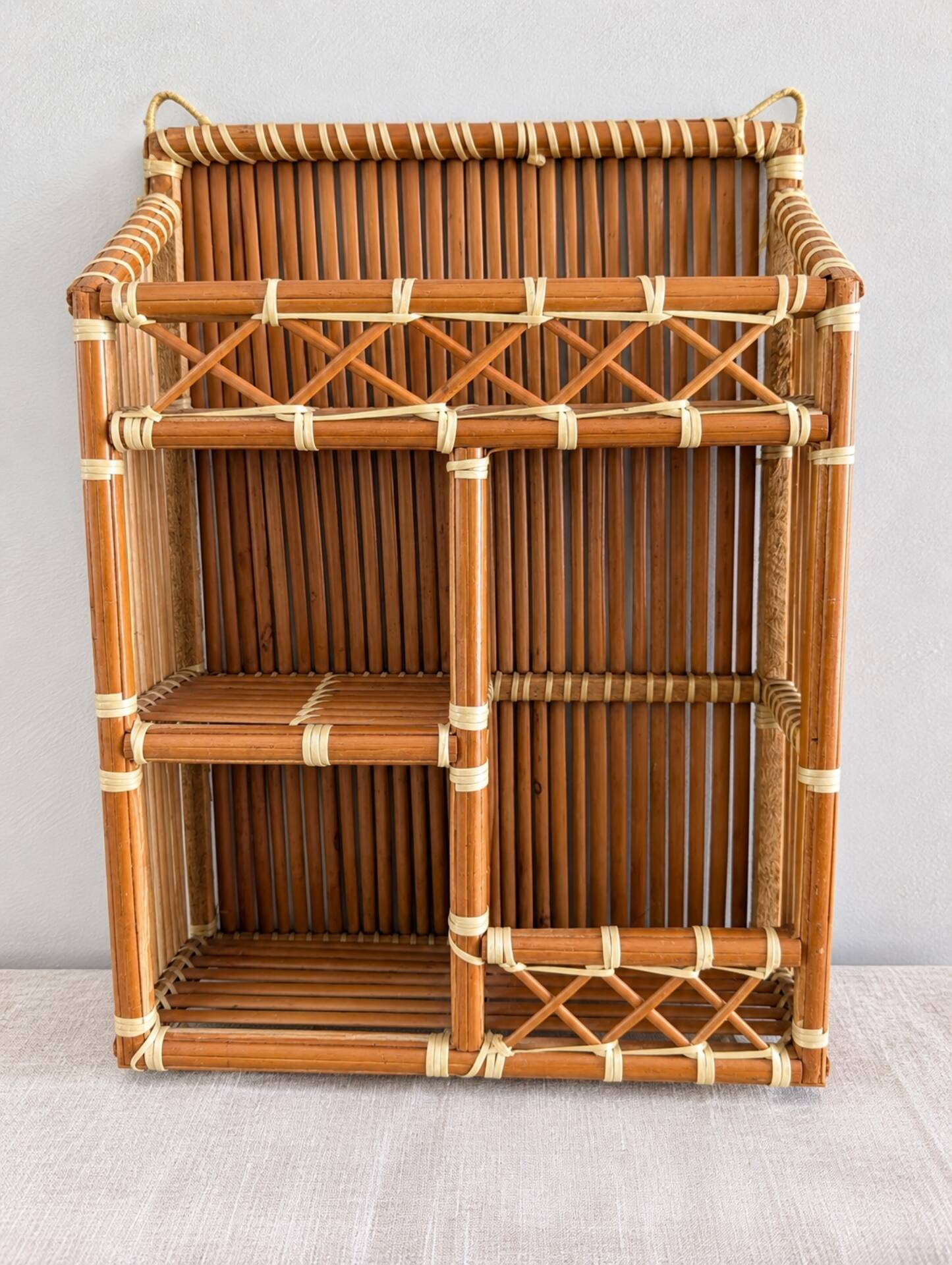 Small bamboo wall shelf – 1970s