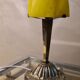 Art Deco lamp, with pretty yellow tulip in glass paste