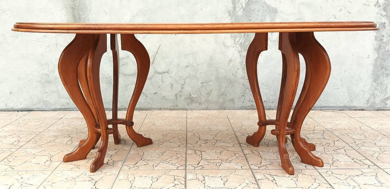 Brutalist table in solid oak