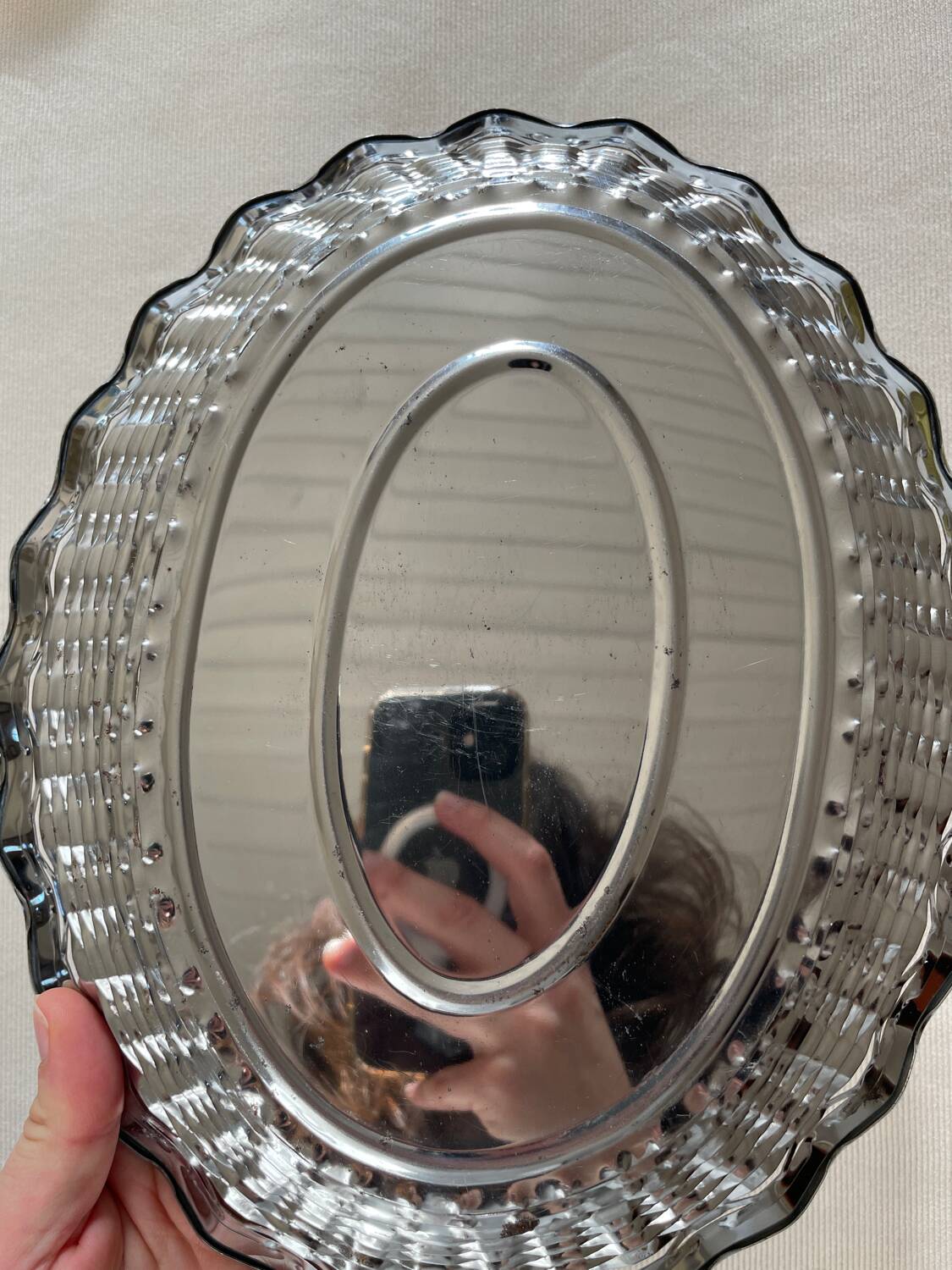 Vintage stainless steel bread basket - Roger Orfevre