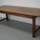 Grande table à manger rustique française du XIXe siècle en orme et chêne