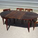 Half-moon console table, extendable in Empire style.