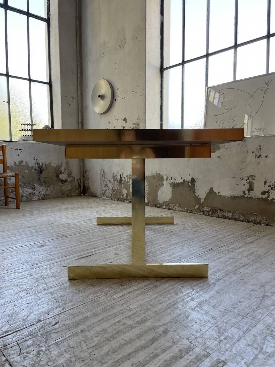 Brass table 1970 Italian lacquer