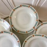 lot of 8 hollow plates Terre de Fer St Amand model "Molière" XXth
