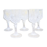 Cinq verres à liqueur cristal taille diamant