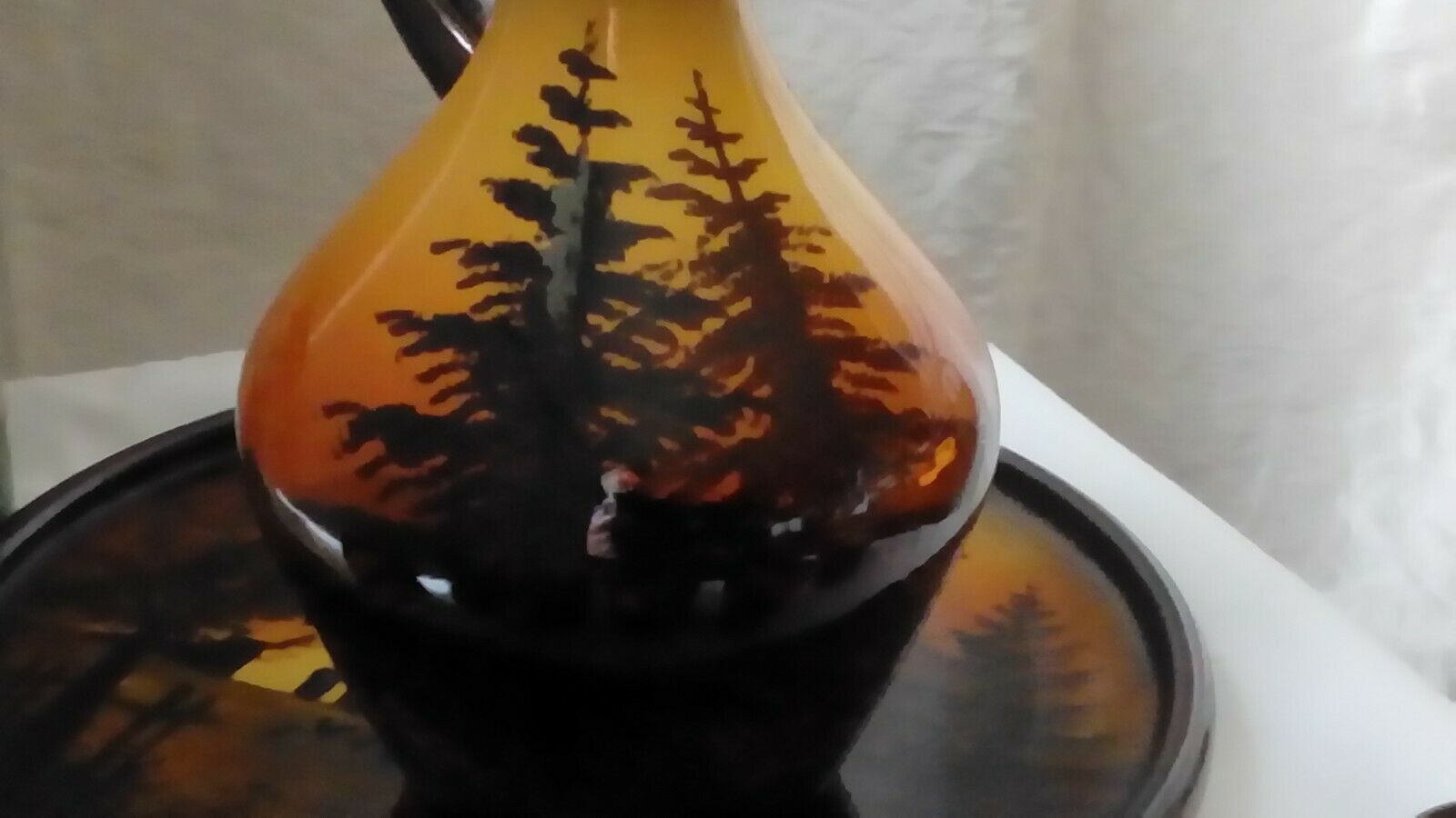 SERVICE A LIQUEUR EN FAIENCE SCHRAMBERG MAJOLICA STYLE SAINT JEAN DU DESERT