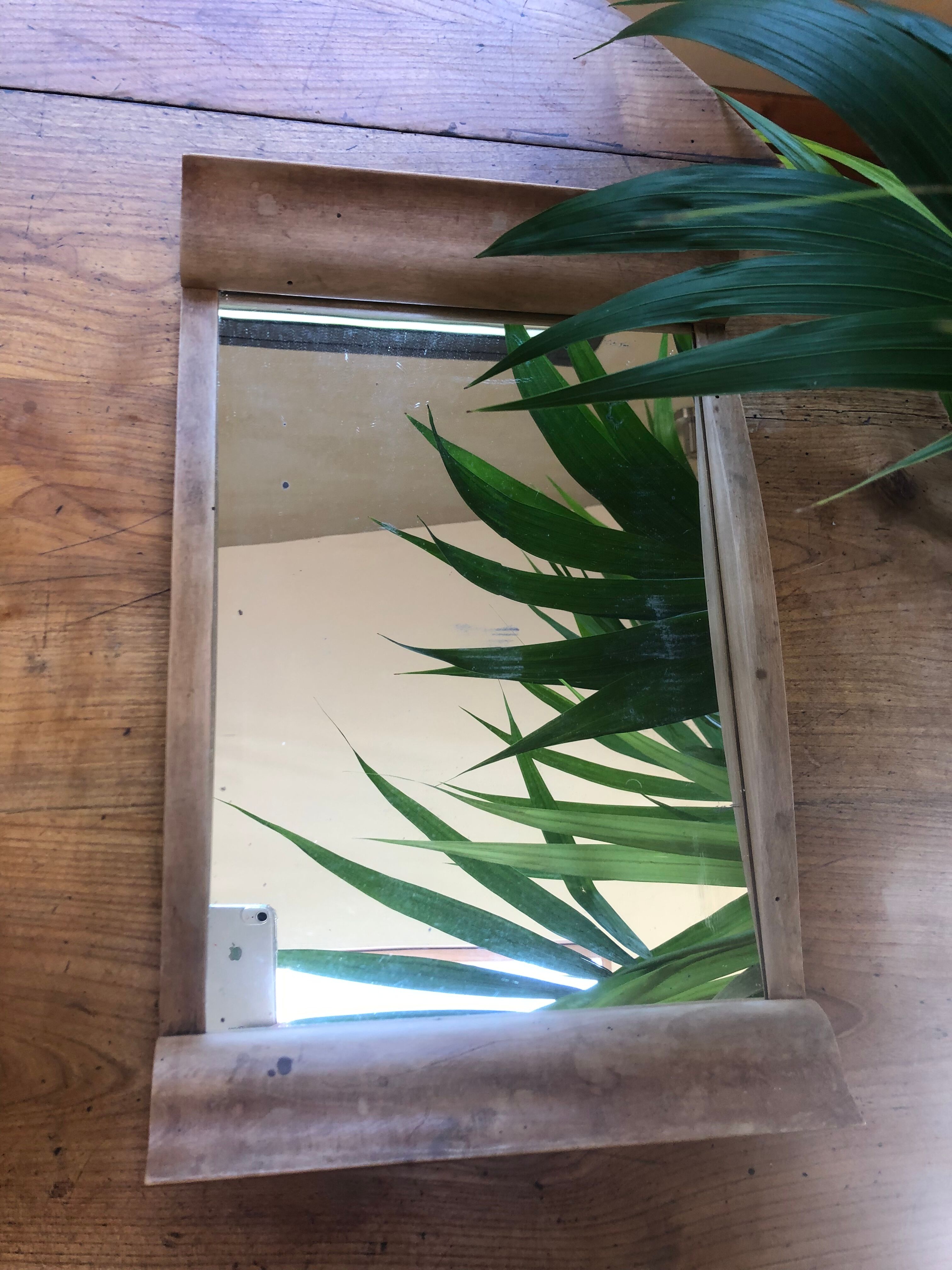 Light wooden mirror tray - Art Deco