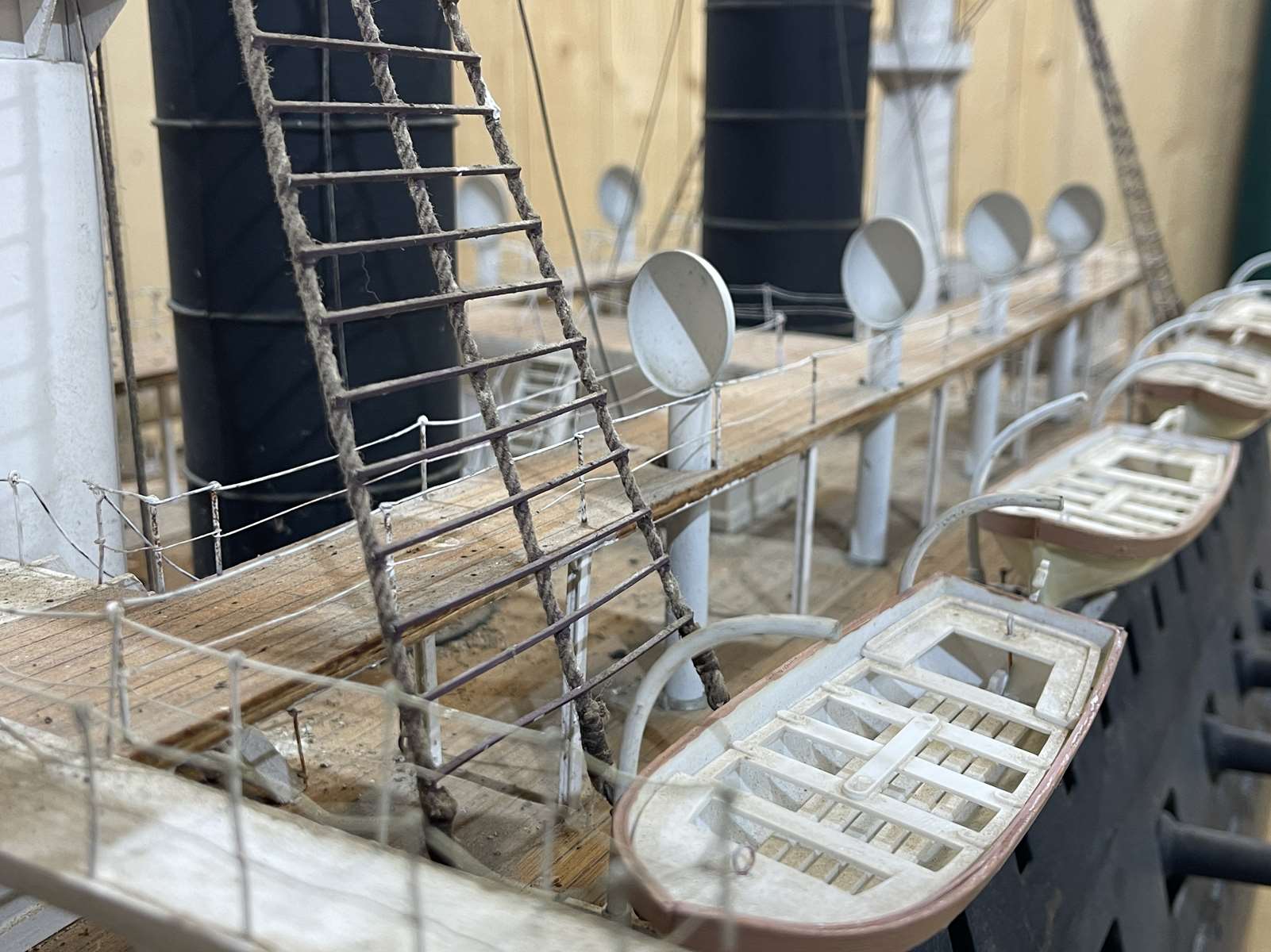 Model representing a battleship of the late nineteenth century