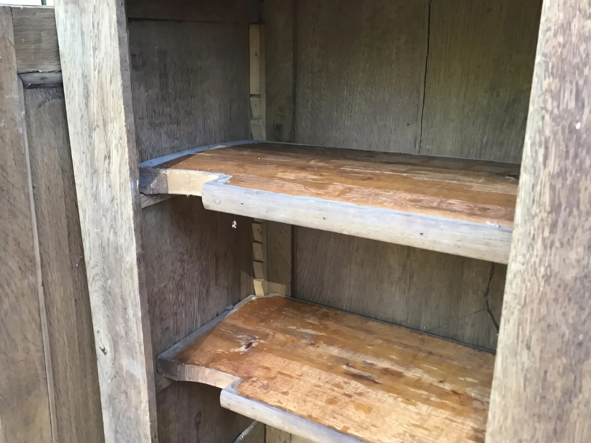 Wall storage unit in Henri IV style made of solid oak.