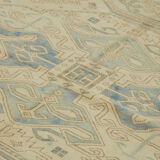 Hand-knotted anatolian vintage 1970s 263 cm x 348 cm beige wool carpet