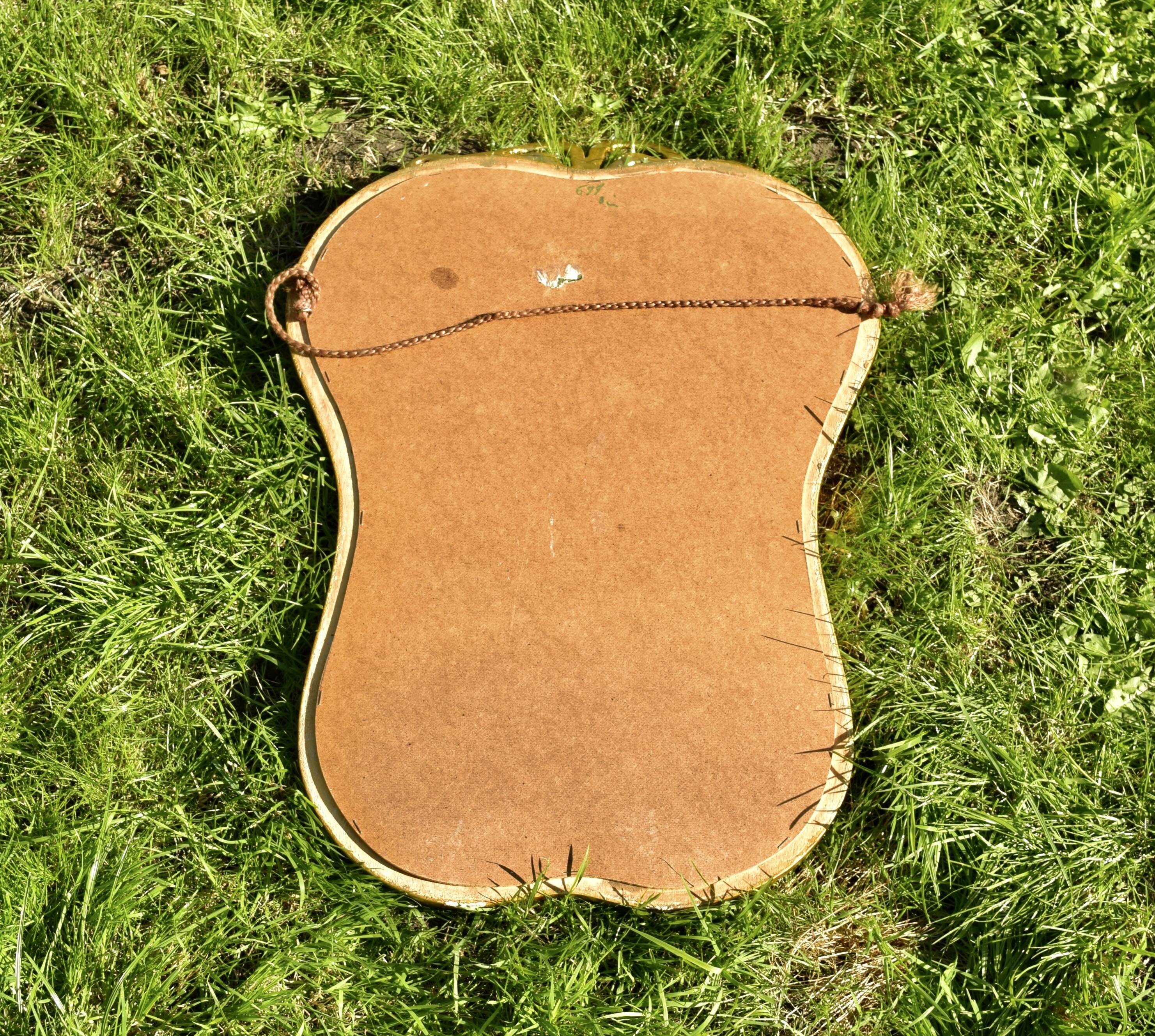 Large Louis XVI style beveled mirror in gilded painted wood - H: 78 cm - 1960