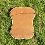 Large Louis XVI style beveled mirror in gilded painted wood - H: 78 cm - 1960