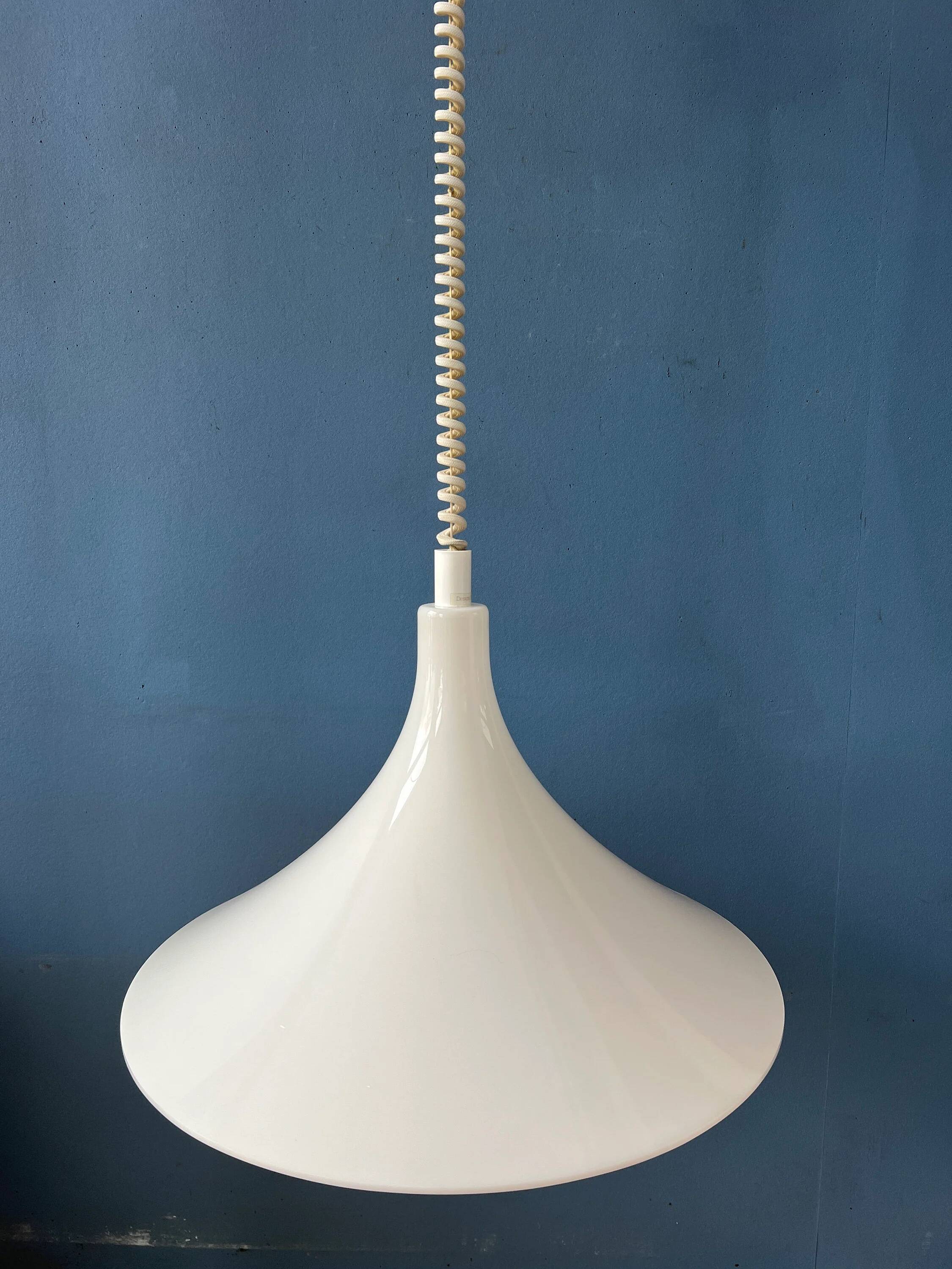 White Space Age Suspension "Witch Hat" Mid-Century