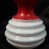 lampshade day lamp suspension glass white opaline vintage red 1970