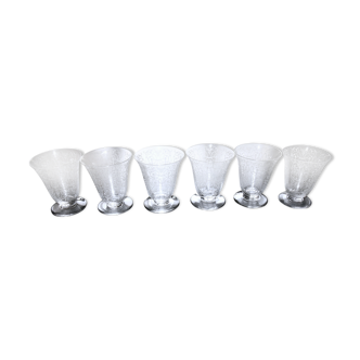 Six verres à vin Baccarat en cristal gravé, modèle " Michel-Ange "