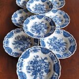 12 assiettes creuses anglaises Ridgway "Windsor" bleu