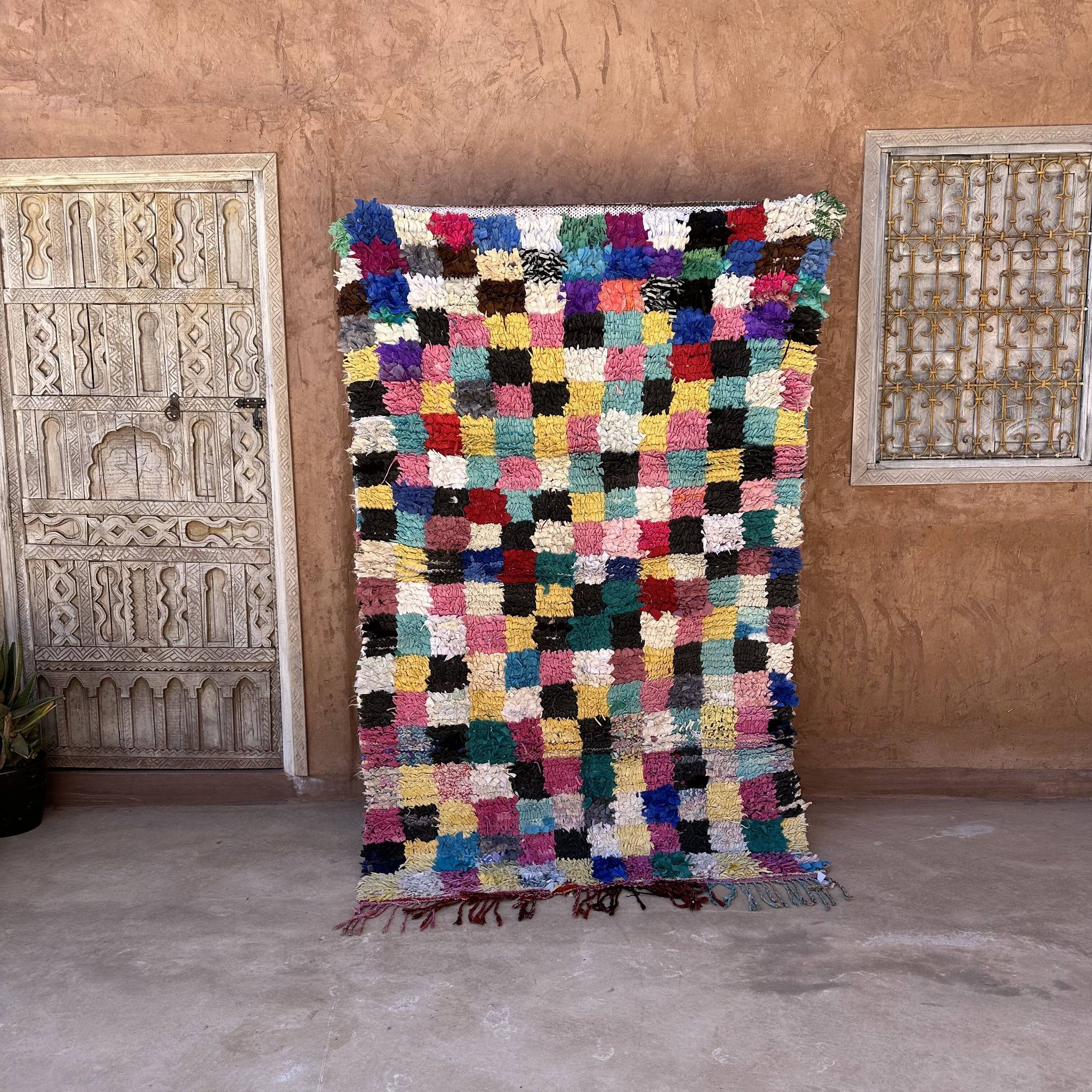 Colorful Boucherouite Moroccan rug - 128 x 208 cm