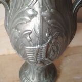 Art Nouveau style pewter vase - amphora vase