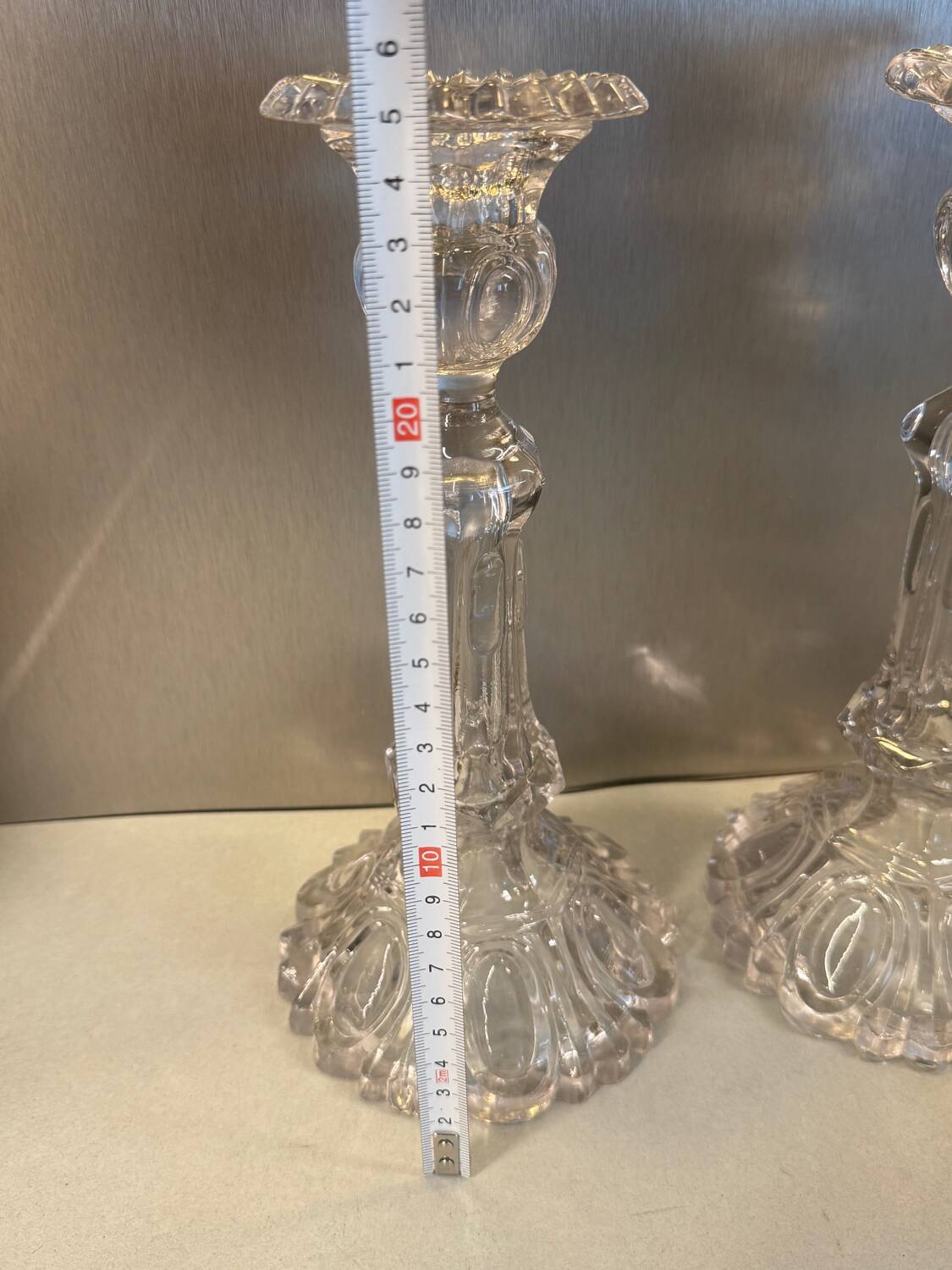 Pair of cut glass candlesticks – Napoleon III period