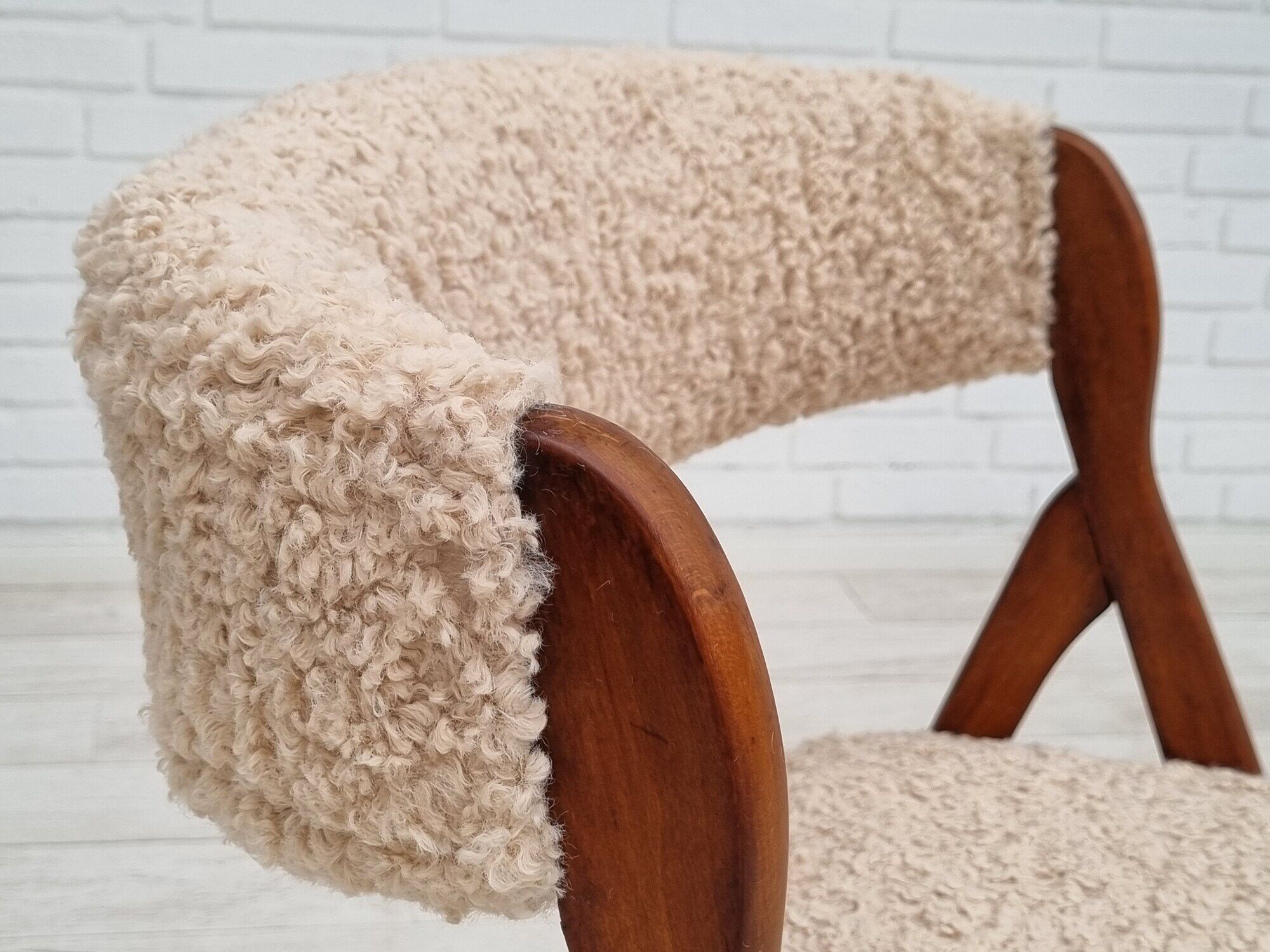 60s, Danish design by Henning Kjærnulf, reupholstered chair, model 71