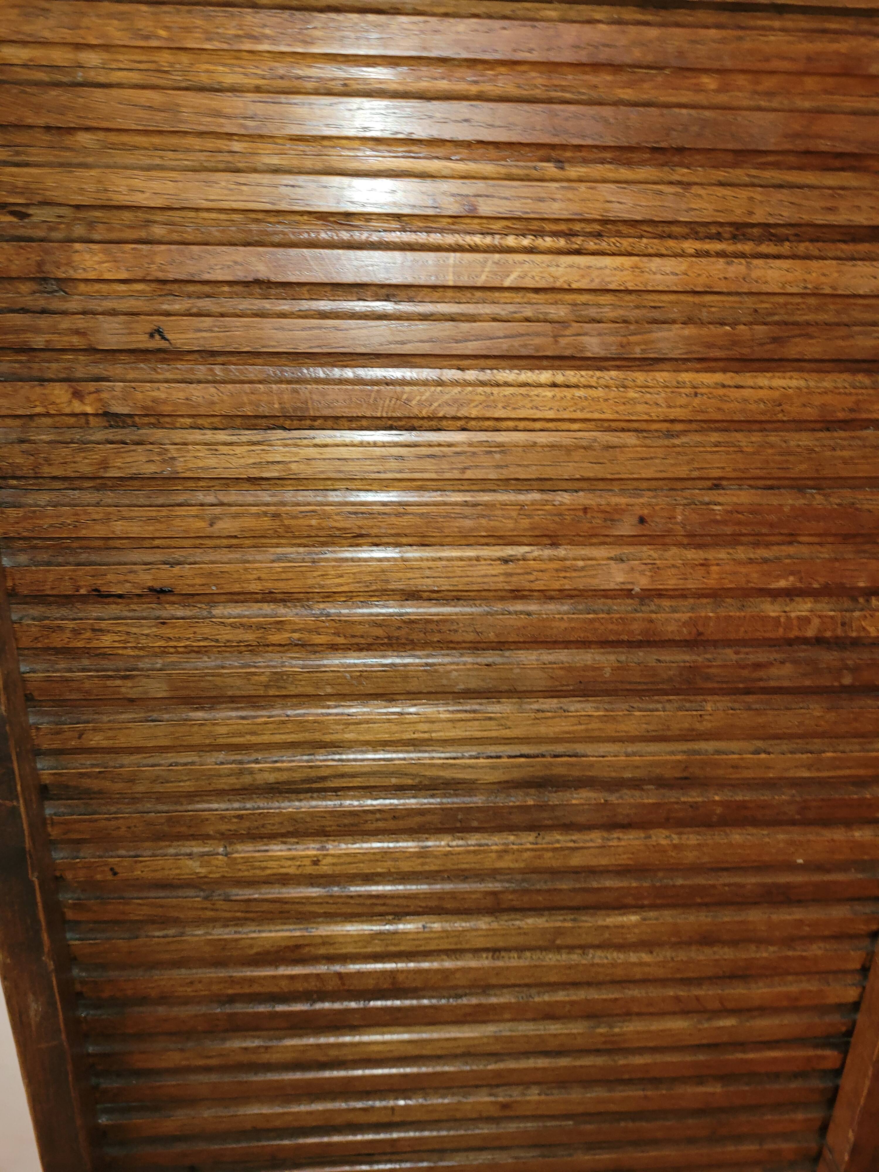 Old double curtained oak filing cabinet