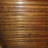 Old double curtained oak filing cabinet